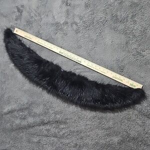 Venezia Vintage Faux Rabbit Fur Coat Collar Black